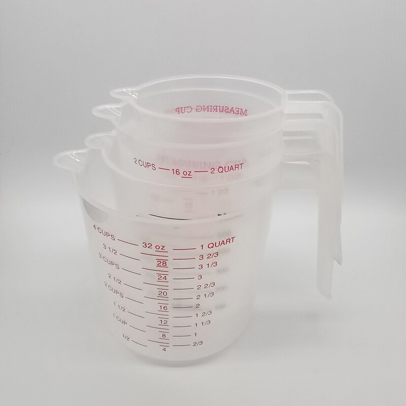 Baking Tool Metering Cup Graduated Pour Spout Plastic Visual Scale Measuring Cup 250/500/1000ML with graduated Kitchen