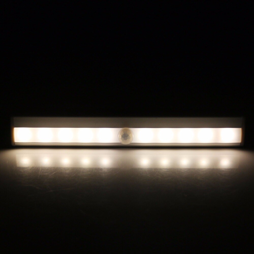 Lightinbox 10LED Usb Nachtlampje Voor Pathway Trap Muur Koelkast Ir Motion Sensor Led Wandlamp Warm/Koel Wit