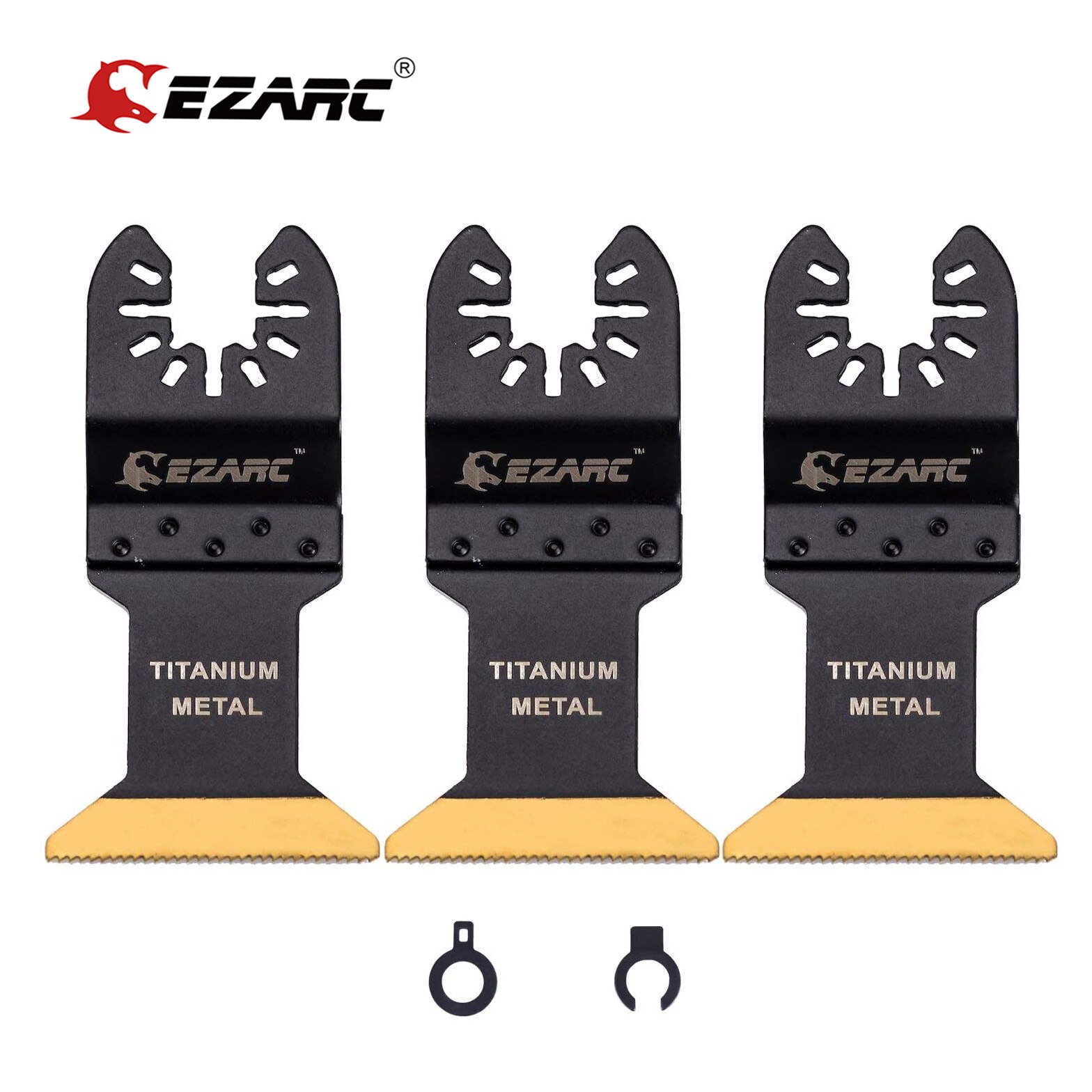 Ezarc 3Pcs Titanium Oscillerende Multitool Blade Oscillerende Multi-Gereedschap Accessoires Voor Hout, Hard Materiaal En Metalen Snijden: Default Title