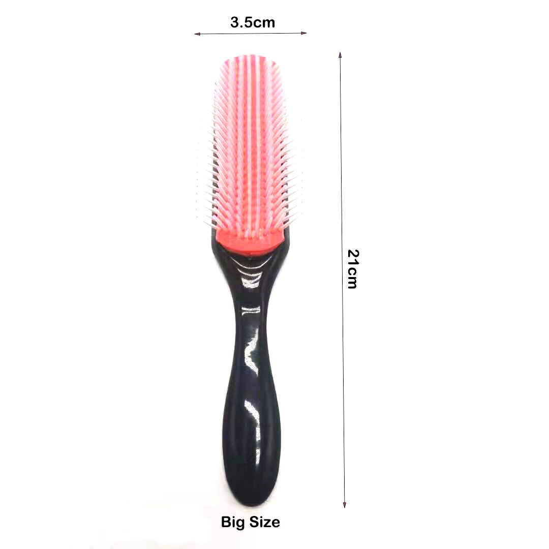 Peine de 9 y 5 filas para desenredar el cabello, cepillo de cola de rata, peinado, pelo mojado y rizado liso, cepillo de masaje para el cuero cabelludo para mujer: Big row 9