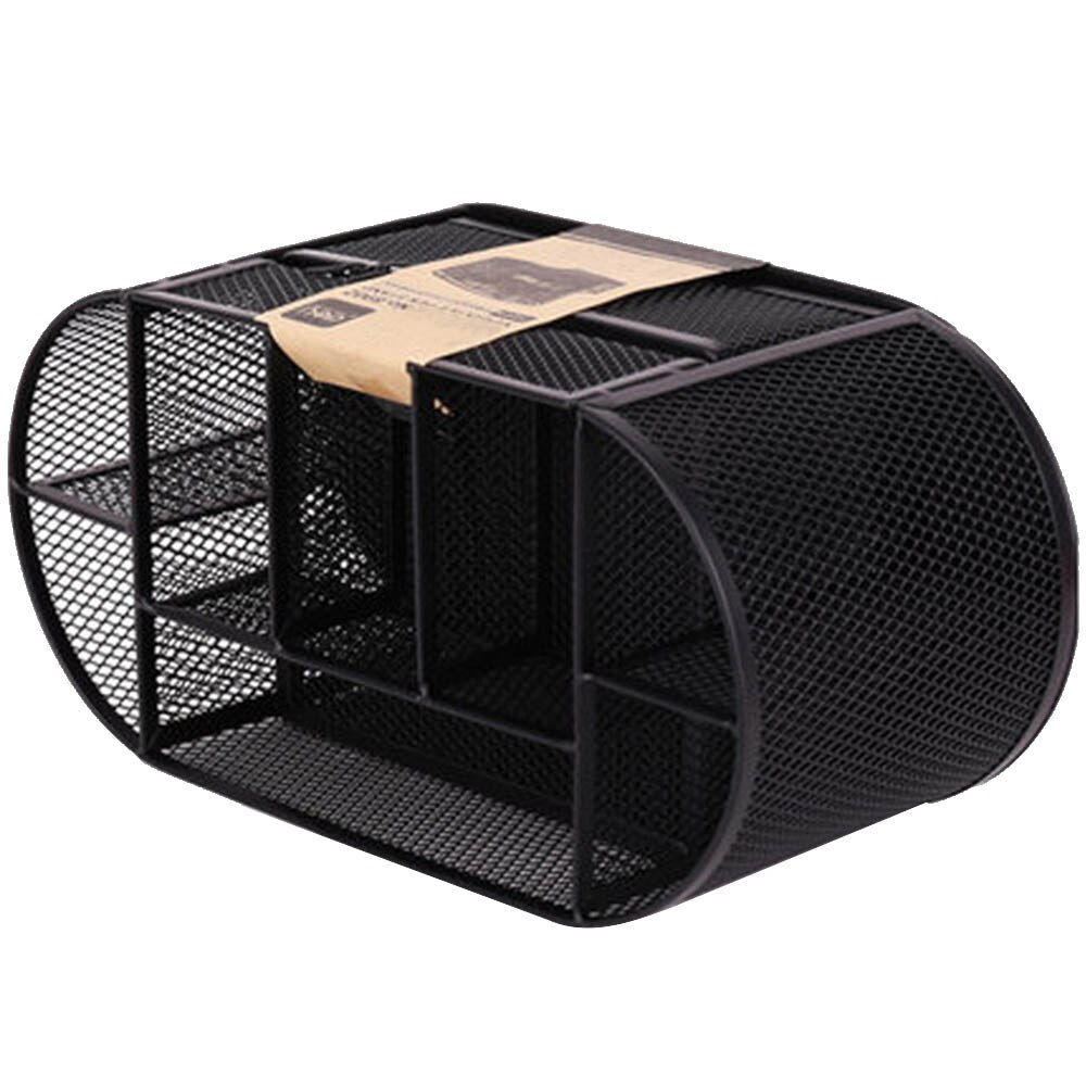 Metal Mesh Desk Organizer Multi-functional Home Office Desk Supplies Stationery Pen Pencil Storage Holder Stand Black