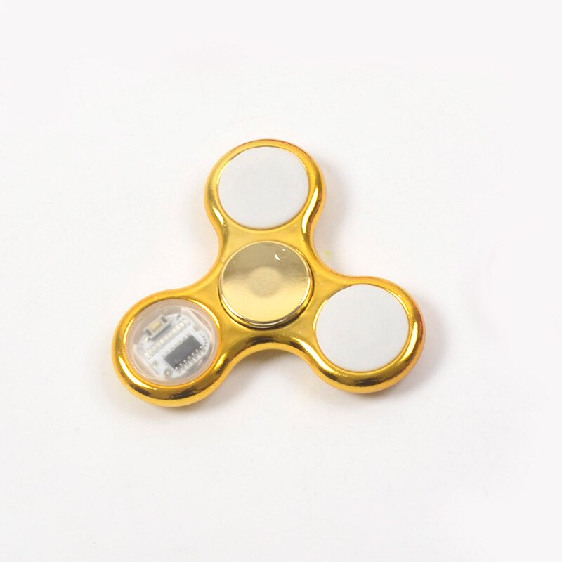 Hand Spinner Leucht LED licht Spinner Hand oben Spinner glühen in dunkel Licht EDC Spiner Finger betonen Linderung Spielzeug: Gold