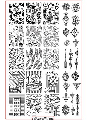 Plaques d'estampillage d'ongle KADOU/zjoies polonais de noël pour les pochoirs de manucure 14.5*9.5 Konad timbre estampillage modèle de manucure: 04