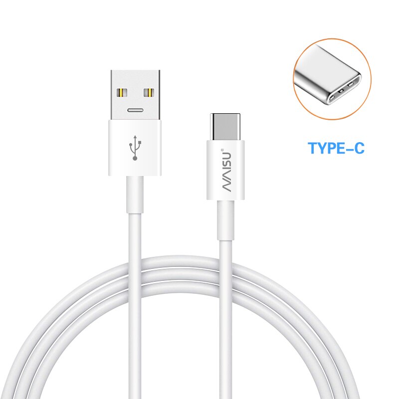 NAISU – câble de données 0.5/1/1 M 2,1a USB type-c pour recharge rapide, cordon de chargeur pour téléphone Huawei, Samsung, LG, Xiaomi, Poco x3, Oppo: Type C White / 1,5m