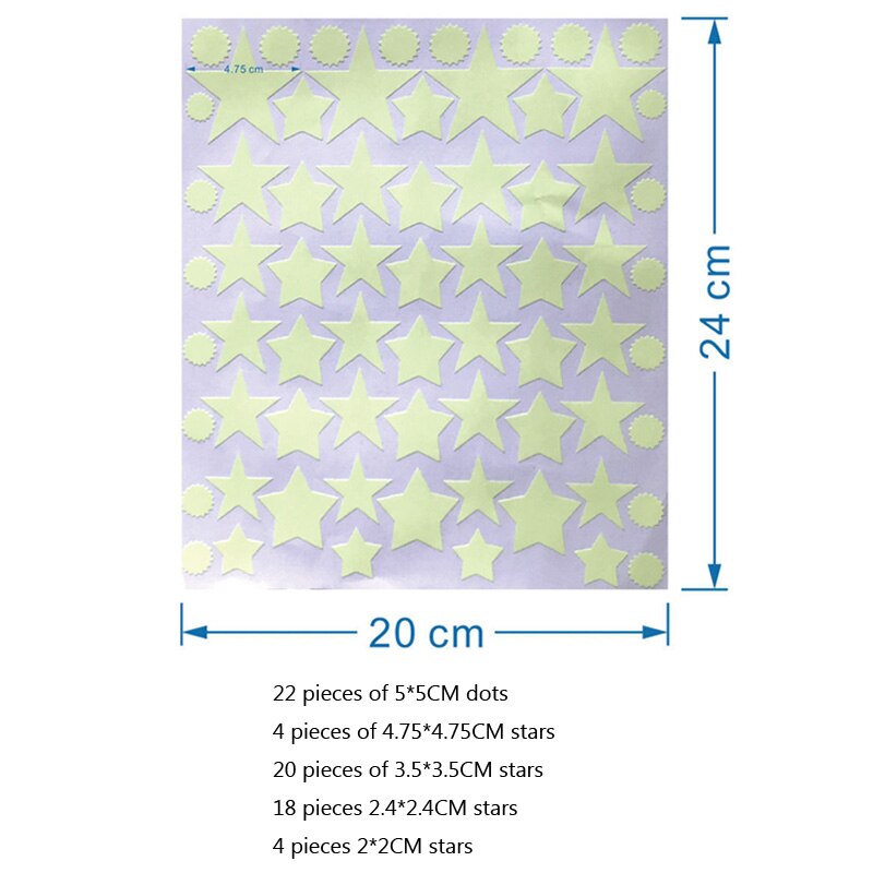 104/407 Stuks Lichtgevende Dots Sterren 3D Muursticker Voor Kinderkamer Woonkamer Slaapkamer Decoratie Decals Glow In The Dark stickers: Stars and dots