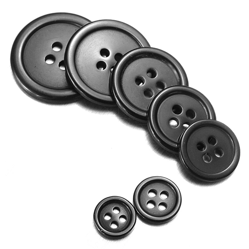 6 stuks echte hertshoorn-knopen 2 gaten Duitse productie klederdrachtknopen (18 mm