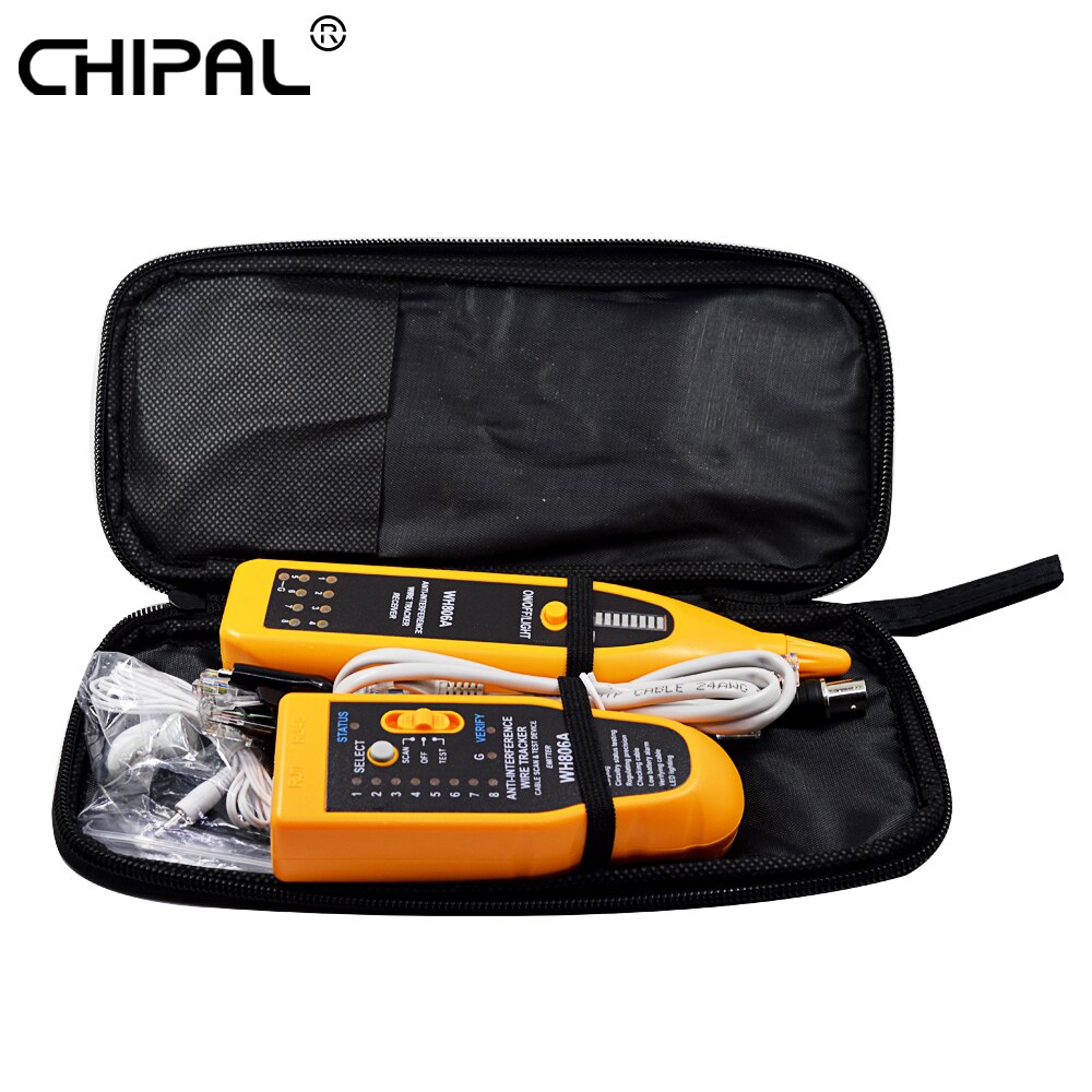 CHIPAL WH806A Cable Tester for BNC Electrical Cable Cat5 Cat5E Cat6 Cat6E RJ45 Telephone Wire Tracker LAN Network Line Finder