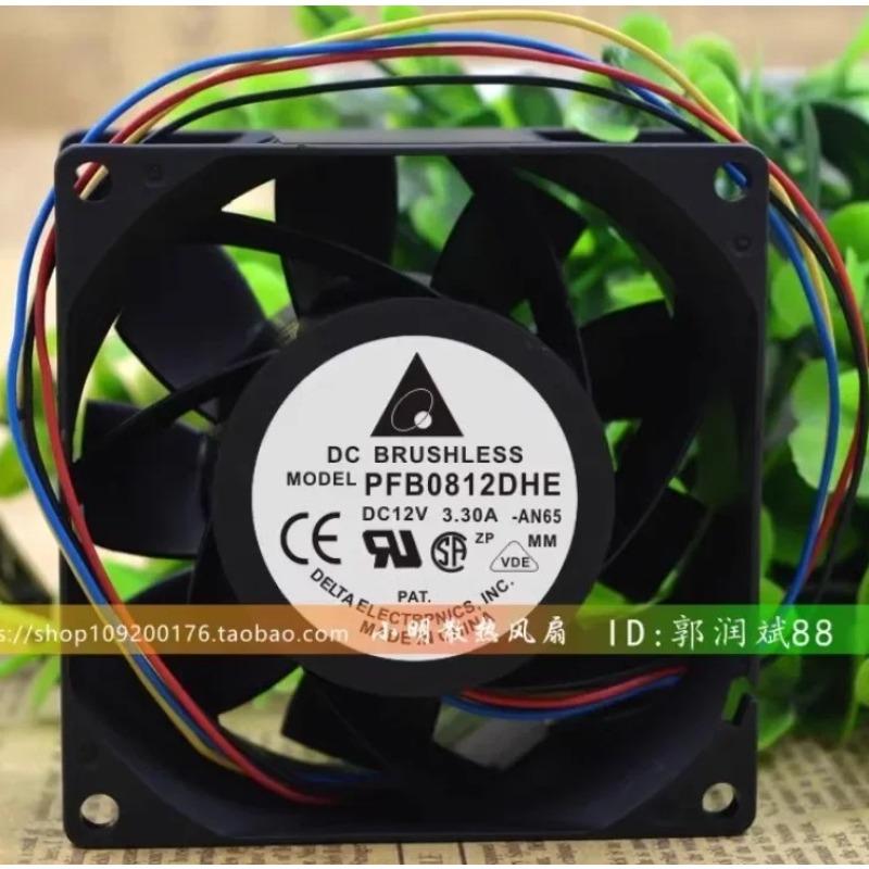 Original Cooling Fan For Delta PFB0812DHE 12V 3.3A Server PWM Temperature Controlled High Air Volume Fan 8038 8CM 80X80X38mm