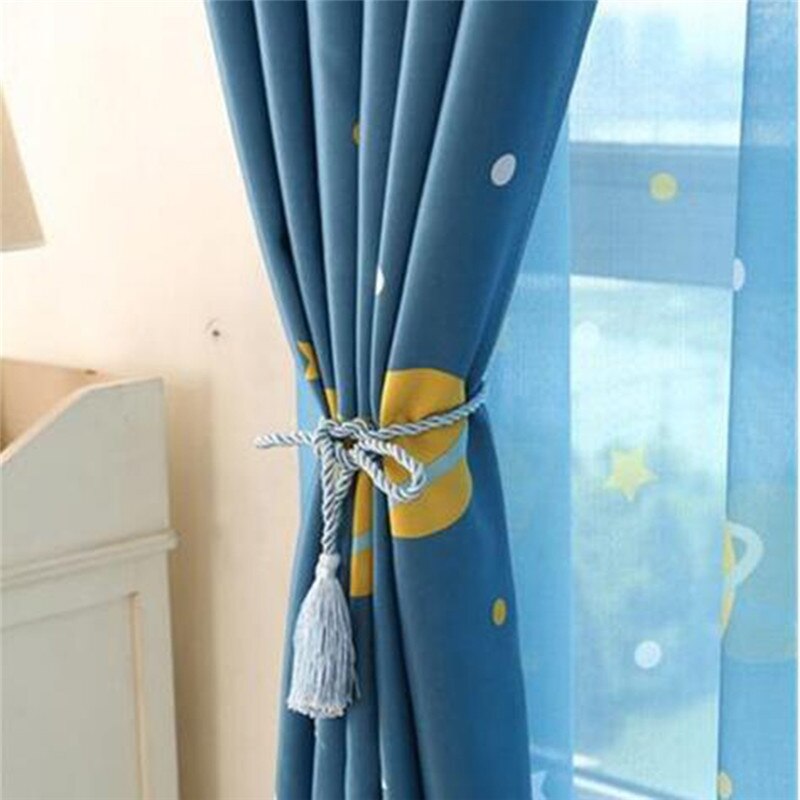 Imixlot tegneserie barnerom panel blackout gardiner blue planet print gardin kid's bedroom study room gardin vindu