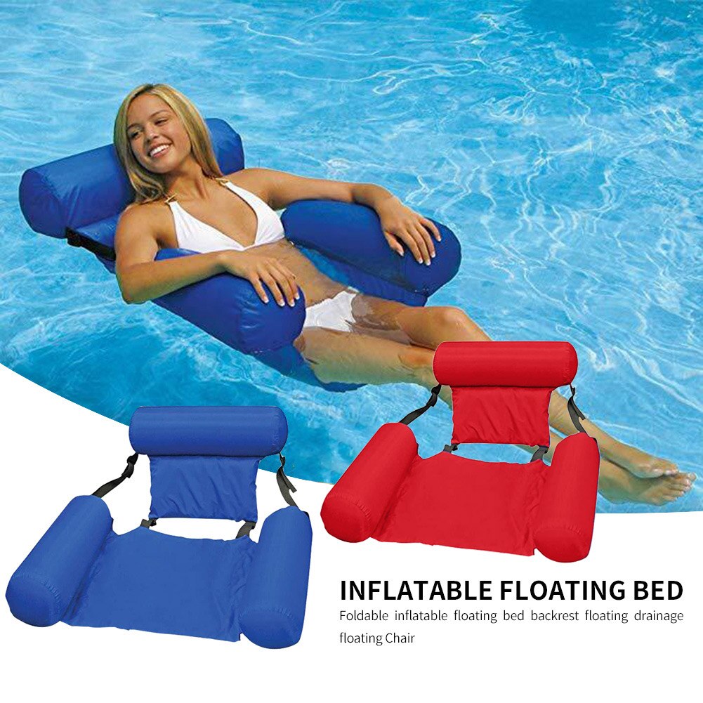 PVC Summer Inflatable Chair Floating Row Swimming Pool Water Hammock Air Mattresses Bed Beach Water Sports Lounger Chair