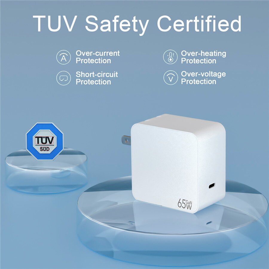 Mackertop 65W PD Charger USB C Charger MacBook Type C GaN Fast Wall Charger Compatible with MacBook Pro Air iPad iPhone 11 XS XR