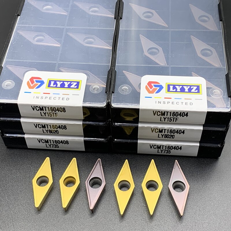 VCMT160404 VCMT160408 LY15TF LY6020 LY735 internal Turning Tools Carbide insert Lathe Tool VCMT 160404 VCMT160408 turning insert