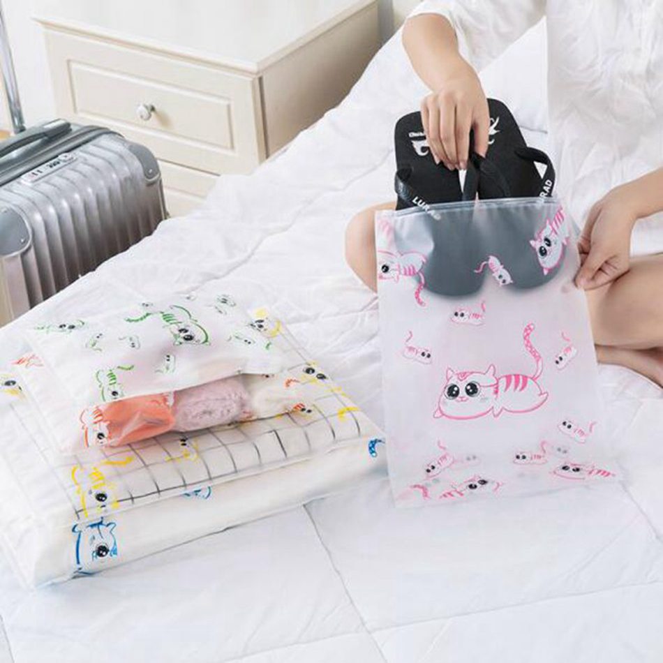 Animal Cat Cosmetic Bag Organizer Women Storage Pouch Cute Makeup Bag Transparent Travel Toiletry Bag Make Up Bag