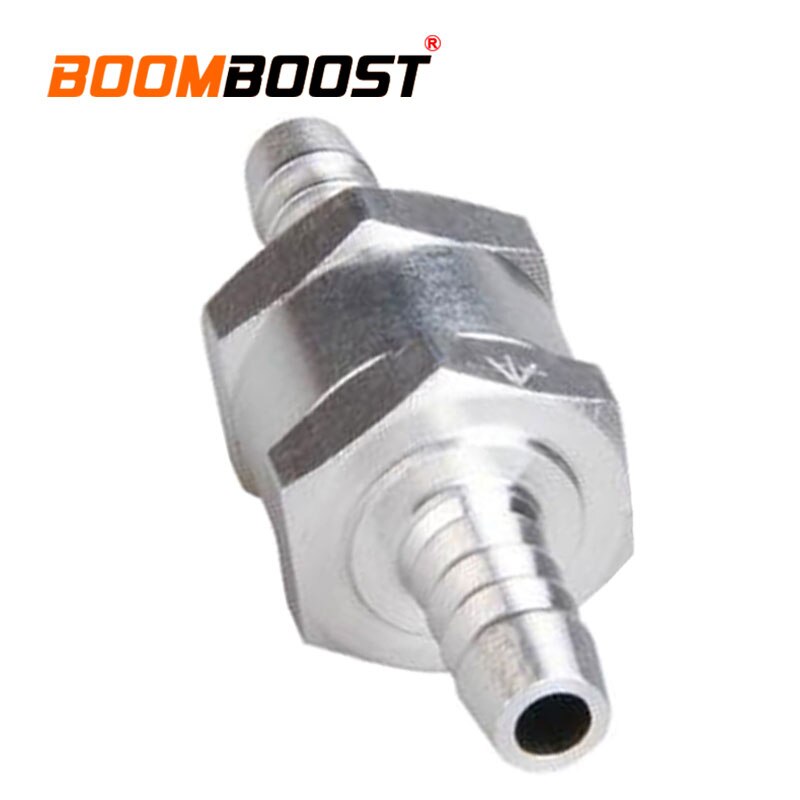 8mm One Way Aluminum Fuel Non-Return Fuel Safety Valve for Petrol, Diesel, Oil, Water, Chrome, Car Carburetor, Low Pressure Systems (2-Pack