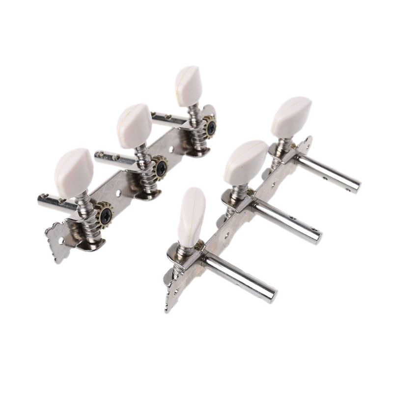 Set of 2pcs Classical Silver Guitar Tuner Tuning Machine Heads Keys Pegs Guitar Part Accessories