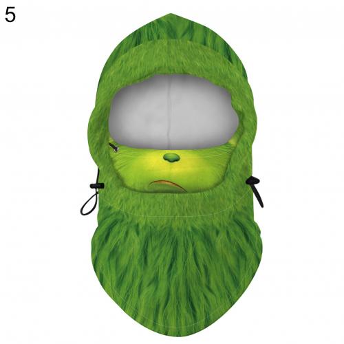 Kerst Digitale Afdrukken Volwassen Unisex Kerst Digitale Afdrukken Winter Winddicht Skiën Warm Hooded Gezicht Cover: 5