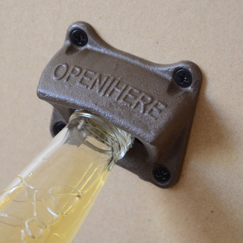 Flesopener Vintage Gietijzeren Wandmontage Wijn Bier Soda Bottle Cap Opener Bar Accessoires