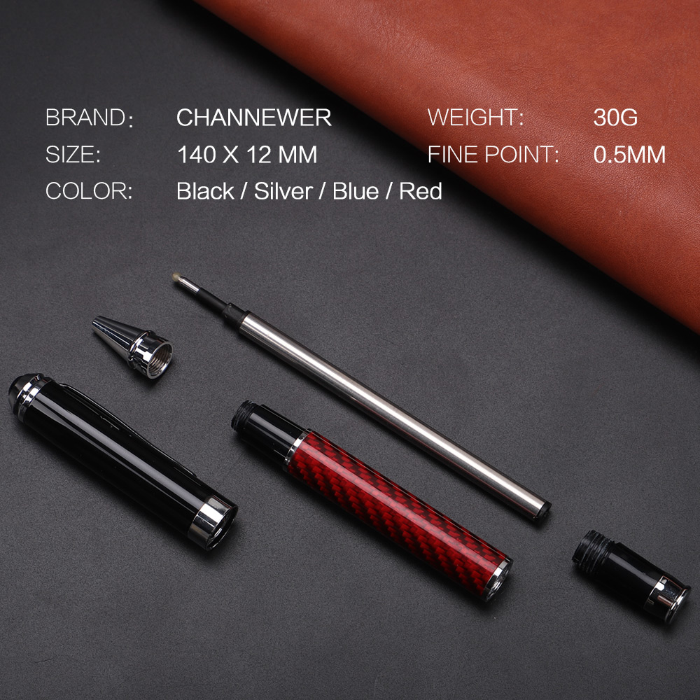STONEGO stylo Signature en Fiber de carbone, stylos à encre Gel en métal de supérieure Micro Point 0.5mm stylo à bille d'écriture lisse à encre noire