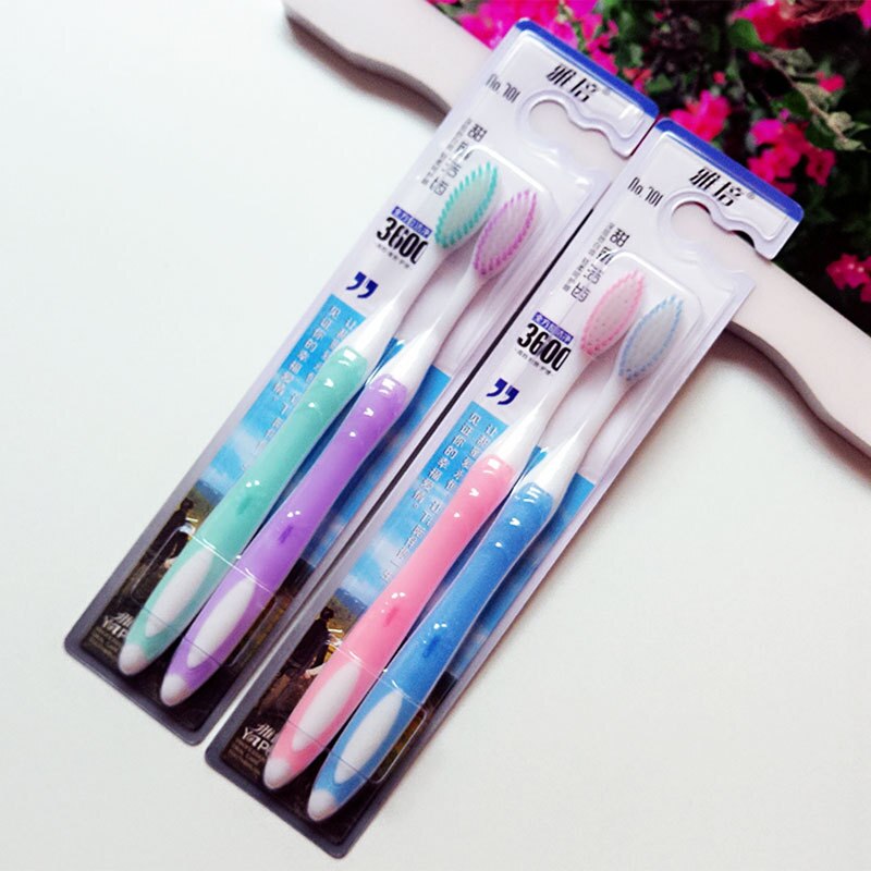 Soft Bristle Toothbrush Adult 2 Couple Wear Rose Soft Bristle Toothbrush Oral Cleaning Home Daily Use Department