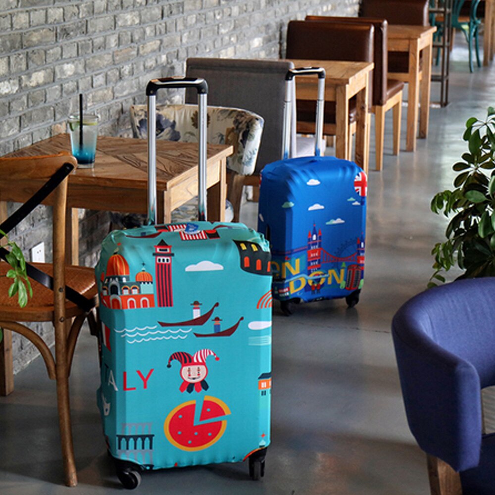 Luggage Cover - S/M/L - Dolphins Moon Print - Elastic, Waterproof, Dust-proof - For 18-30 Inch Trolley