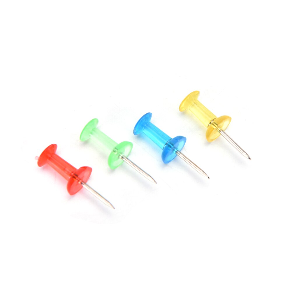 Chinchetas transparentes de colores variados, alfileres de corcho, papelería para oficina y escuela, novedad de 100 Uds.