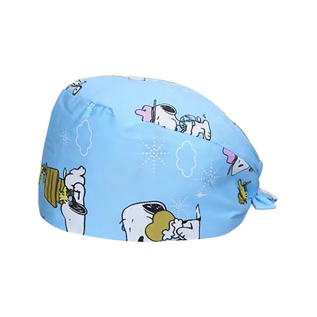 Gorro de trabajo con estampado de botones para enfermera, gorro de trabajo informal Unisex, accesorios para enfermeras: Azul