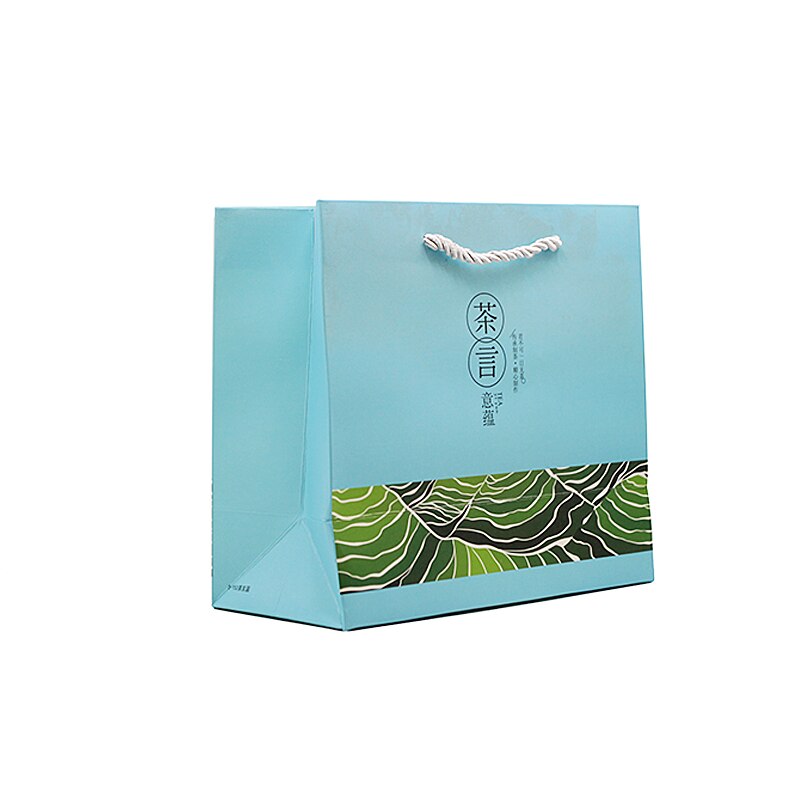 Xin Jia Yi emballage papier sac avec artisanat papier poignées sac carré fournisseur en chine 22cm taille sac à thé blanc: 23cm x 11cm x 25cm / Bleu