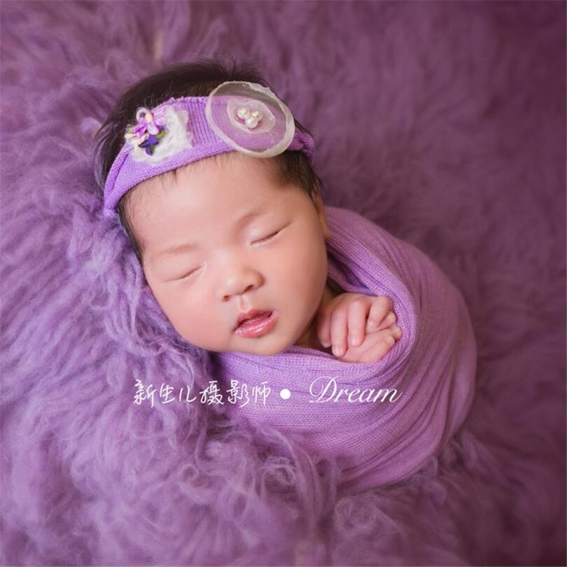 50*150 cm Pasgeboren Stretch Gebreide Wrap Baby Fotografie props Achtergrond Laag
