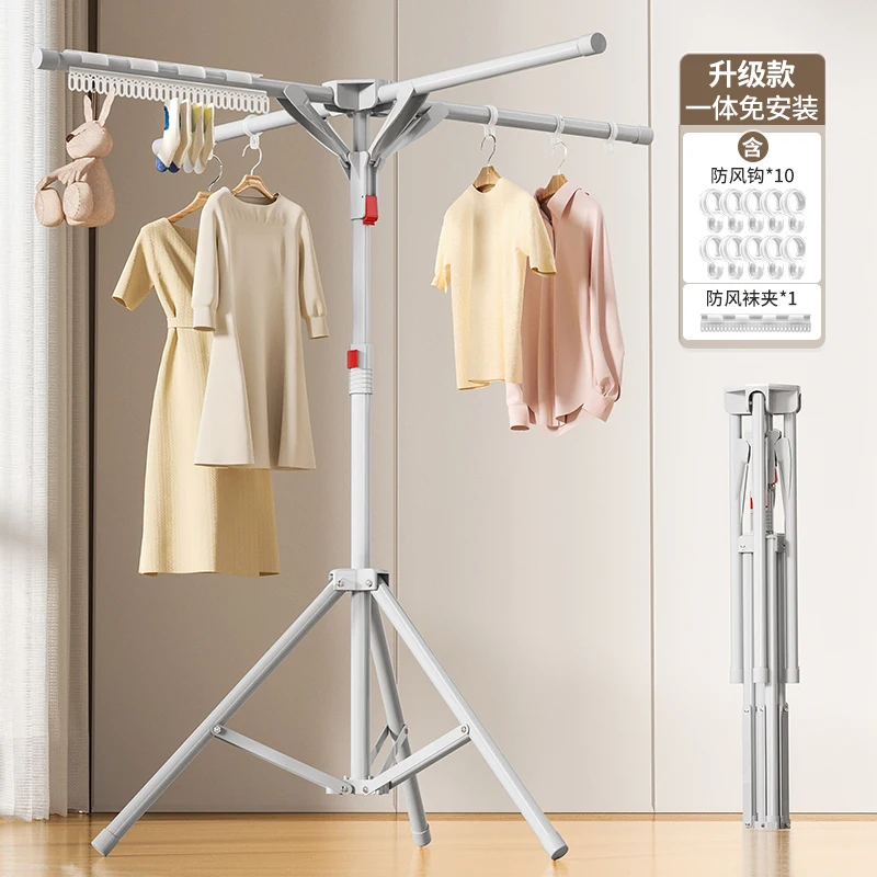 Składany stojak robić suszenia ubrań na podłogę, kompaktowy stojak na pranie, oszczędzający miejsce suszarka robić użytku wewnątrz pomieszczeń, trwały wieszak na ubrania, regulowana suszarka robić pościeli.: Brąz