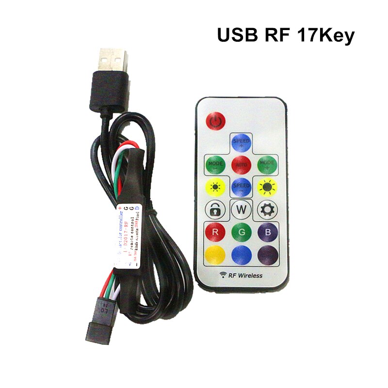 Usb Led Controller Mini 3key Rf 14key 17key 21key Led Pixel Lichten Rgb Controller Remote Dimmer Voor Dc 5V pixel Full Color Strip