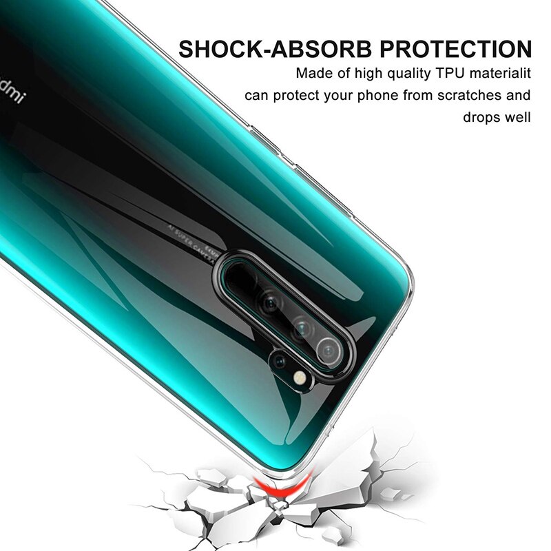 Étui de téléphone antichoc clair, en silicone, souple, couverture arrière, mobile, transparente, pour Xiaomi Redmi 8, 8A, Note8 Pro, 8 T