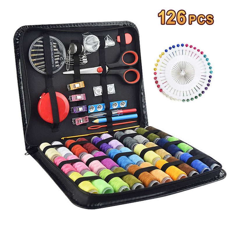 Caja de costura multifunción, Kit de viaje de 68-230 piezas, bolsa de almacenamiento de hilo de aguja de puntada, tela artesanal, de Navidad para mamá: Amarillo claro