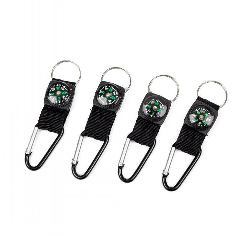 Multifunction 3 In 1 Outdoor Whistle Compass Thermometer Potable Keychain Thermometer Key Ring Outdoor Climbing Hiking Carabiner