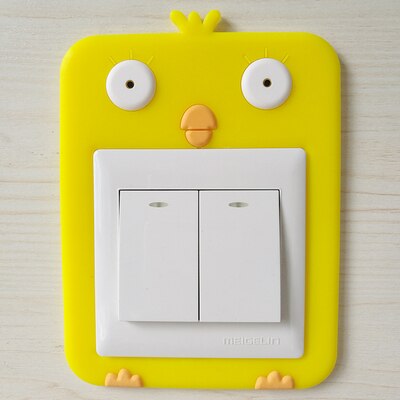 Miękki klej luminous obudowa przełącznika naklejki na wyłącznik cartoon gniazdo zasilania pokrywa ochronna kreatywny salon sypialnia dekoracje ścienne: YELLOW