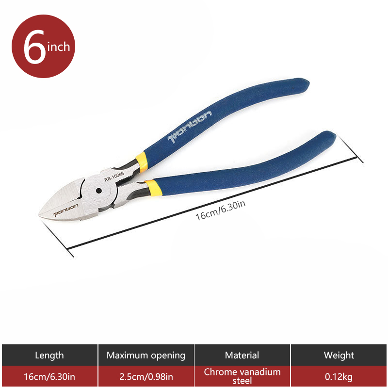 Alicates profesionales de electricista de 5/6 pulgadas, herramienta de pelado de cables, cortador lateral, pinzas para rebabas, herramientas manuales de reparación DIY: Azul oscuro
