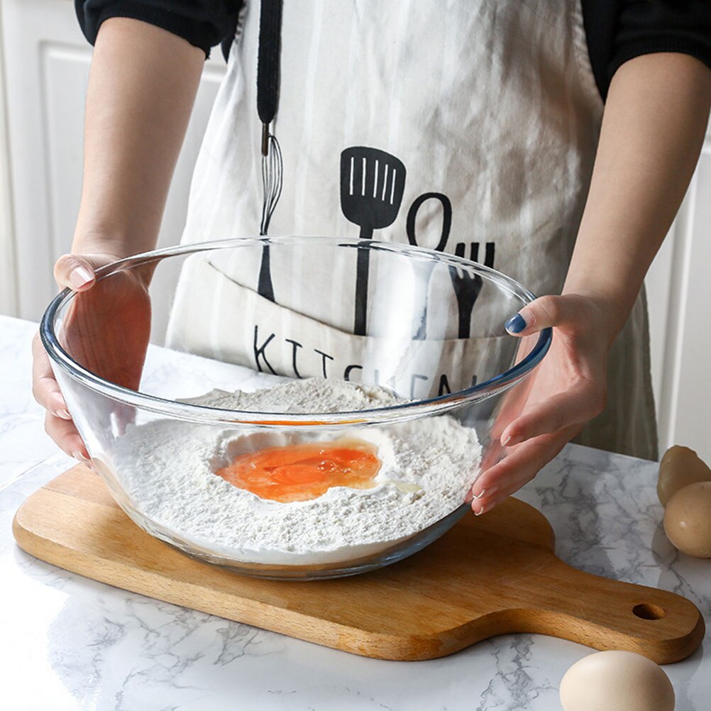 1Pcs Transparent Salad Bowl Noodle Bowl Salad Mixing Bowl Kitchen Glass Bowl Food Serving Bowl for Decoration Home