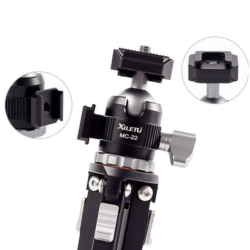 Xiletu  mc22+xt18 mini-blitzschuh-tischstativ mit 1/4 schrauben, doppelblitzschuh, mini-ptz-stativ, handyhalterung
