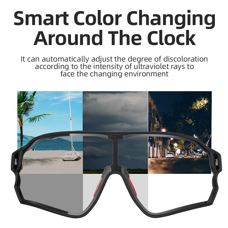 ROCKBROS Gafas Fotocromáticas para Ciclismo, Lentes Deportivas, Ultraligeras, Equipo de Seguridad, MTB, Deporte en Carretera, Protección UV400