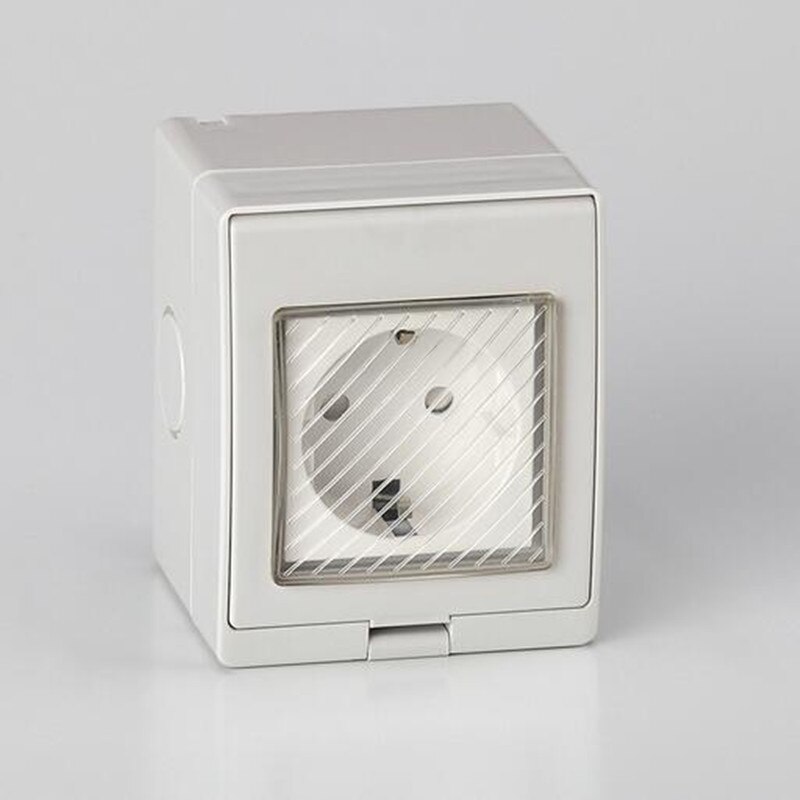 Wall Socket Waterproof Surge Protector Electric EU Plug Schuko Outlets European Flame Retardant UV Resistant PC Material 10A