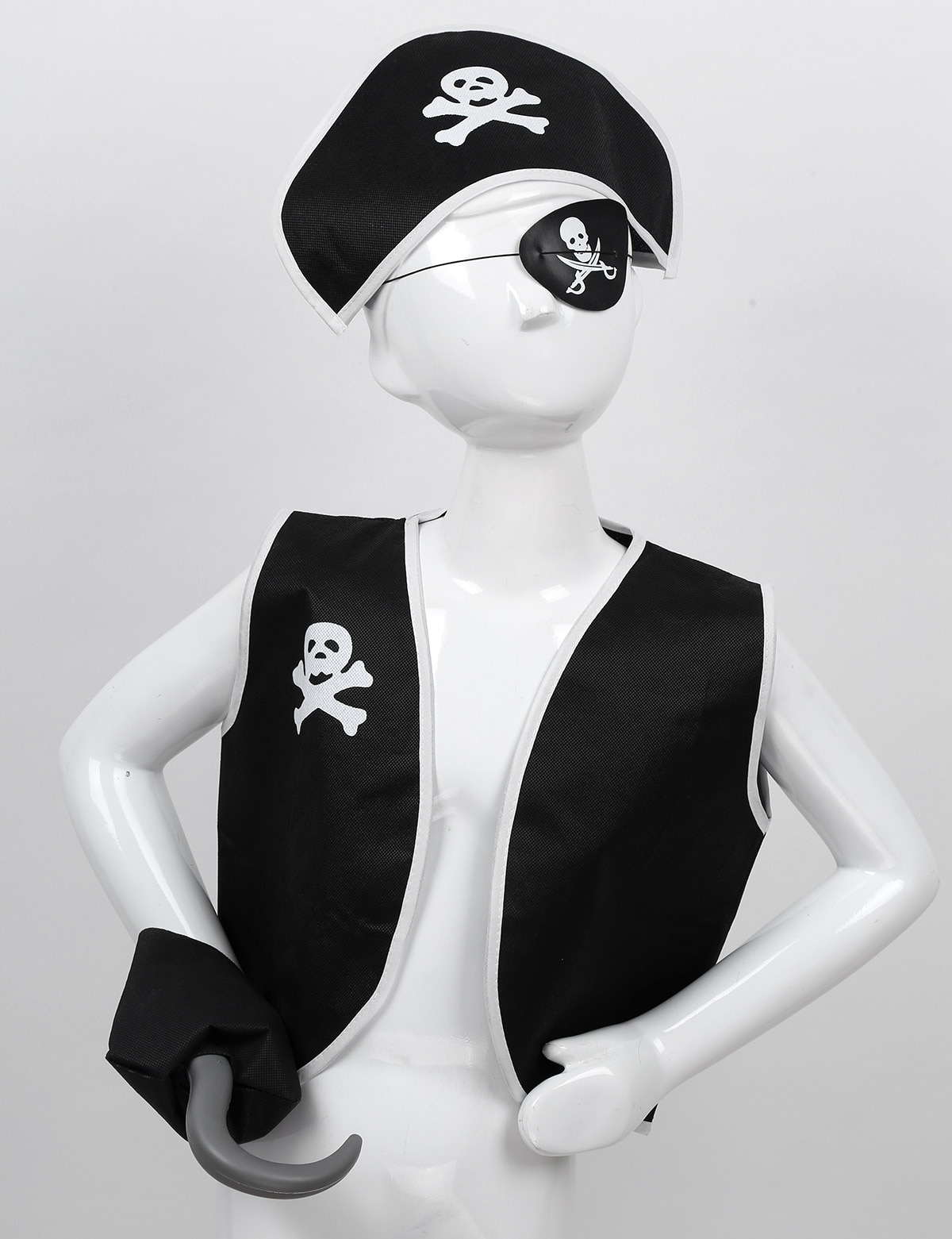 5Pcs Kids Halloween Costume Pirate Role Play Dress Up Set for Boys Girls Prom costumes Unisex Top Sleeveless Vest with hat