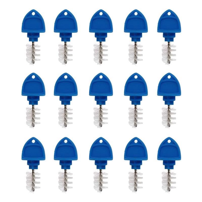 Bouchons de bière, brosse de robinet de bière, brosse de nettoyage de robinet, capuchon d'hygiène, brosse de robinet de bière, outil de capuchon de robinet de bière, 15 pièces: blue