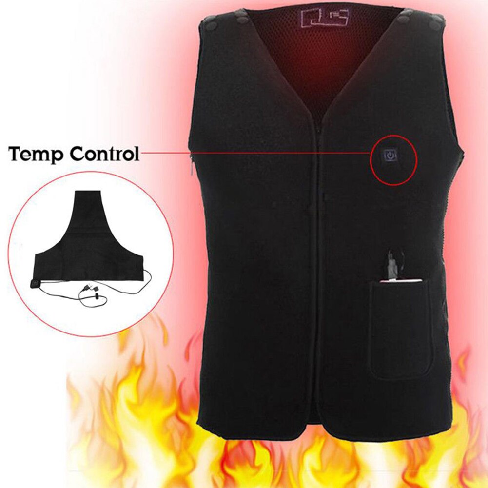 Winter auto usb opladen temperatuur instelbaar 3 versnellingen thermische kleding rugwarmer elektrisch verwarmingskussen vest wasbaar legering vezel