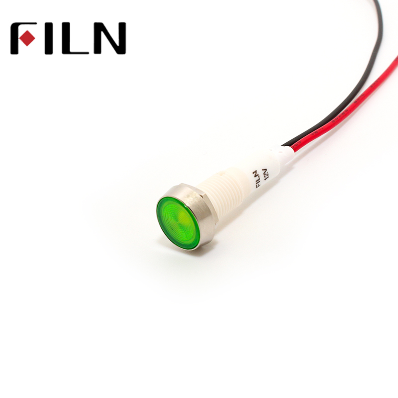 red yellow blue green white 12v 24v 220v 110v 10mm led plastic indicator light signal lamp with 20cm cbale