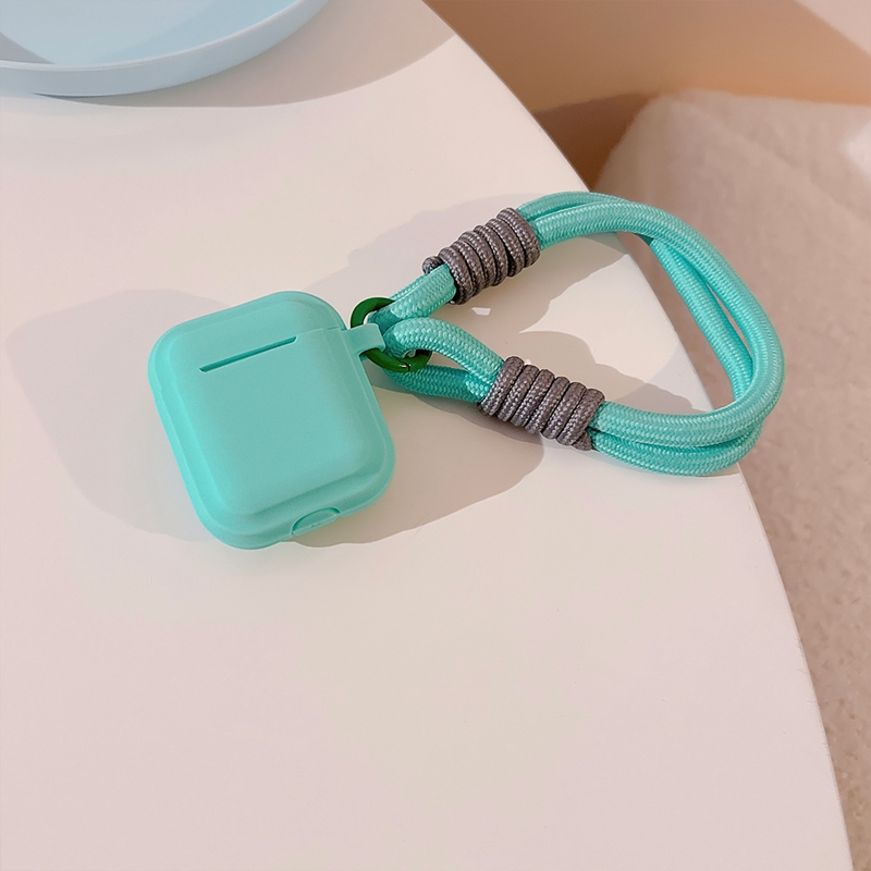 Coque en silicone souple pour Airpods Pro 2 3 1, housse de protection de luxe pour écouteurs sans fil avec lanière Anti-perte, accessoires pour écouteurs: 2XS / MARRON