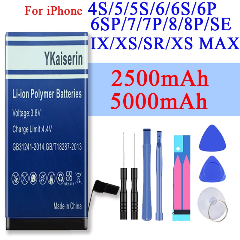 Telefono Batteria Ad Alta Capacità Per Il IPhone 5 /5S 5C / 6 / 6s / 6Plus / 7 / 7Plus / SE /X/8/8Plus/XR/XS Batteria Batterij + traccia NO