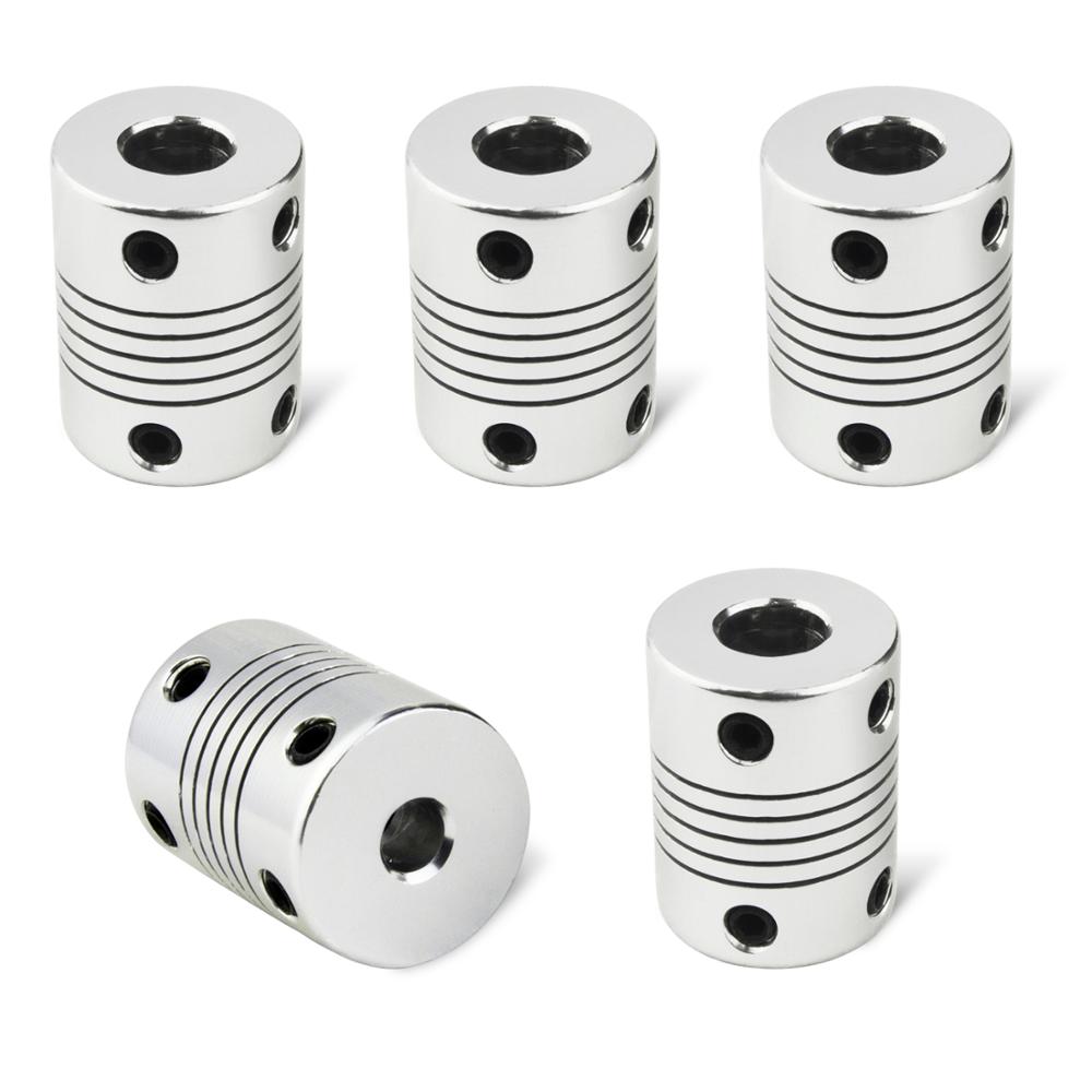 5 kpl joustava kytkin alumiini cnc-askelmoottorin leuka-akselin liitin 5mm to 8mm od 19 x 25mm 3d tulostimen osalle ender 3 liitintä: Default Title