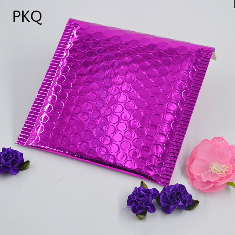 Aluminum Foil Bubble Mailers Padded Envelopes 15*13cm Small Self Seal Mailing Bag Envelope Envelopes: Rose red