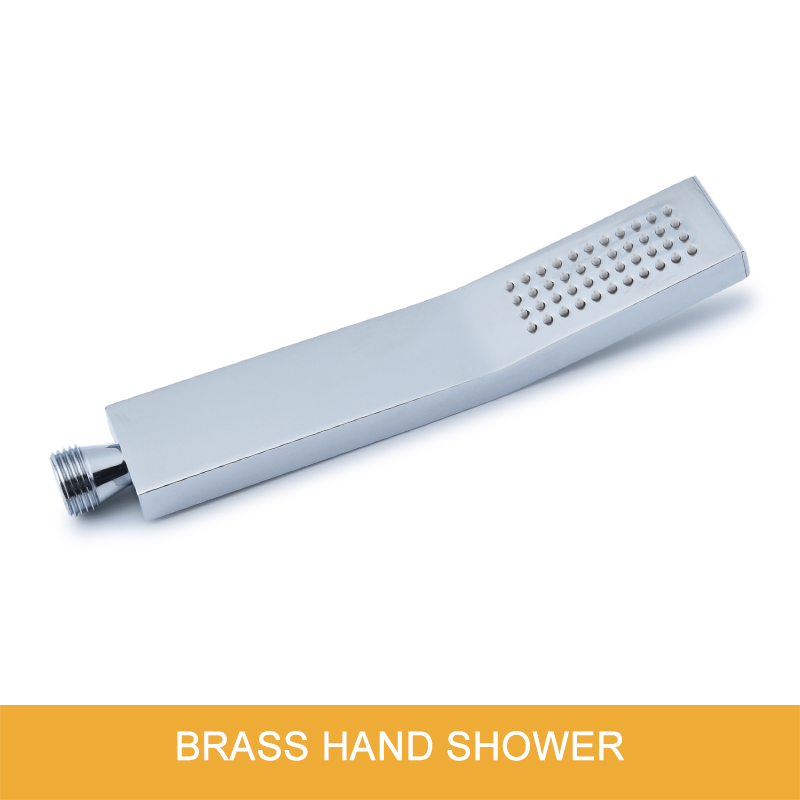 Square Solid Brass Hand Held Shower Head With Wall Connector and Hose Set Bathroom Concealed Valve Chrome Plating Shower Faucet