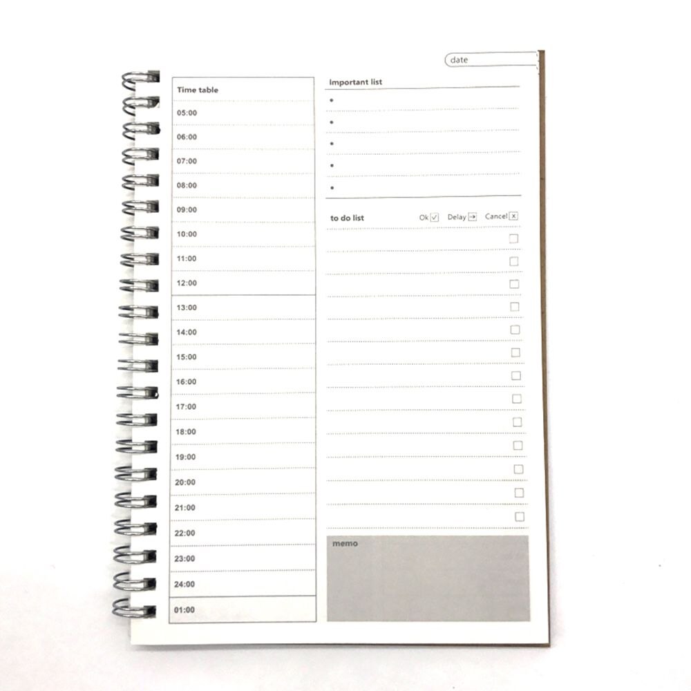 Daily Weekly Monthly Plan Memo Book 96 Pages Planner Schedule Notebook Agenda Time Table To Do List School Supply: White