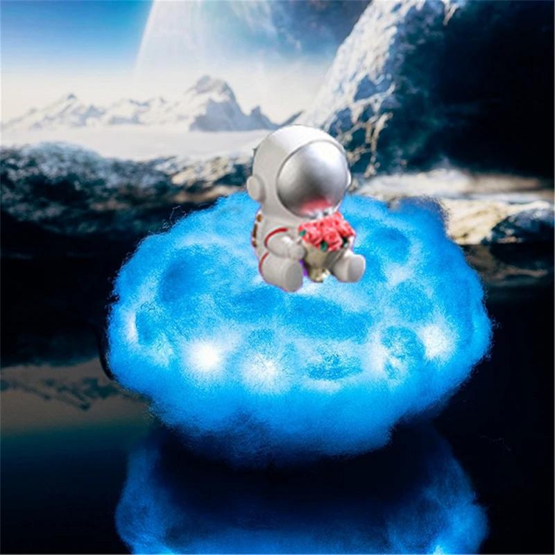 Astronaut Wolken Nachtlampje Ruimte Astronaut Led Lamp Nachtlampje 3D Regenboog Effect Kleurrijke Wolken Licht Met Afstandsbediening: 4